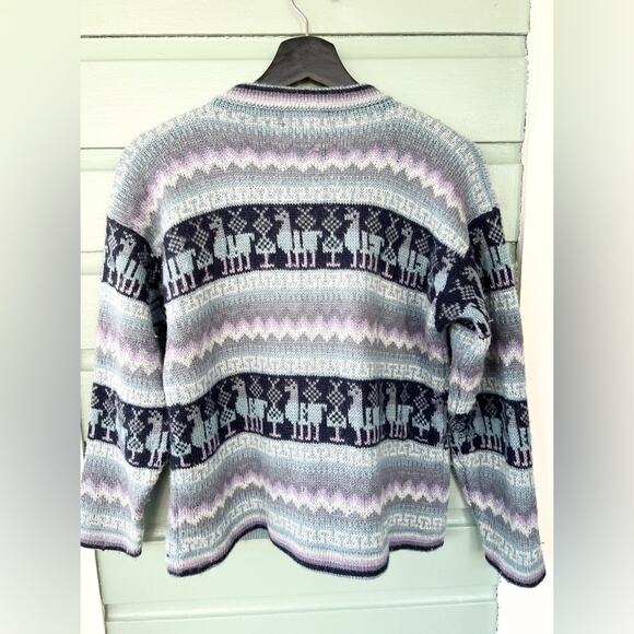 Vintage sebsatex 100% alpaca blue zip up sweater cozy warm fall winter granny - Picture 4 of 7